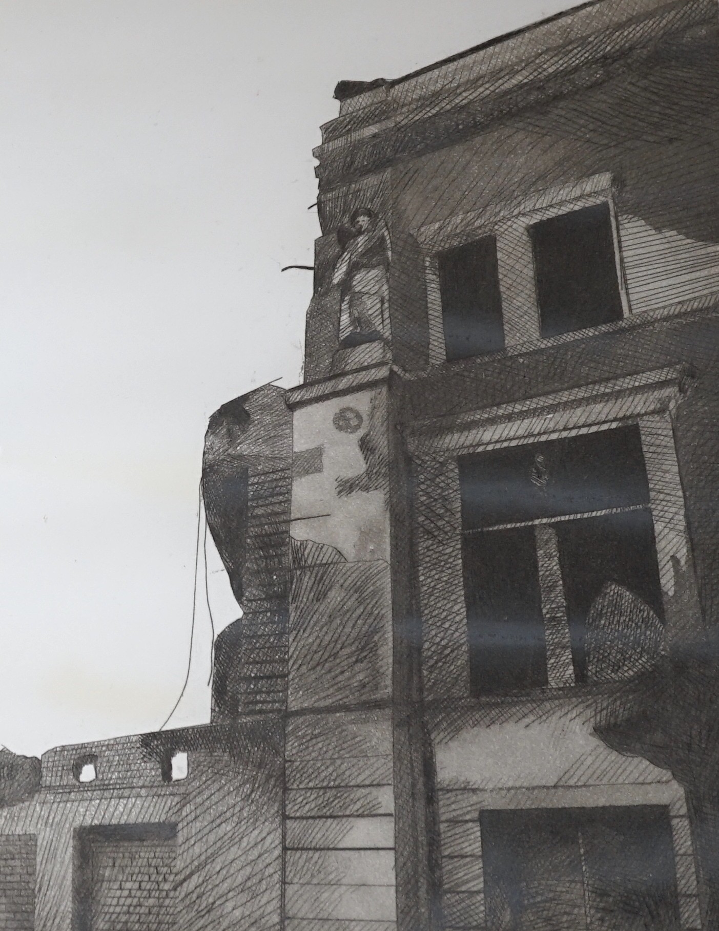 Kevin Pearsh (b. 1951), artist proof etching with aquatint, 'Das Fenster', signed and dated ‘79, overall 56 x 46cm